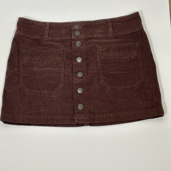 Free People Brown Joanie Corduroy Mini Skirt-27 - Picture 3 of 7